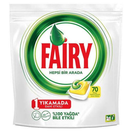 Fairy Bulaşık Makinesi Kapsülü Hepsi Bir Arada Limon Kokulu 70 Adet. ürün görseli