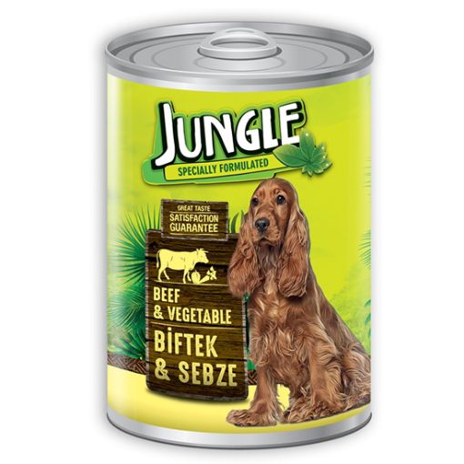 Jungle Biftekli Sebzeli Konserve Köpek Maması 415 Gr. ürün görseli