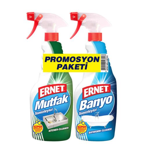 Ernet Mutfak Temizleyici 750 ml + Banyo Temizleyici 750 ml. ürün görseli