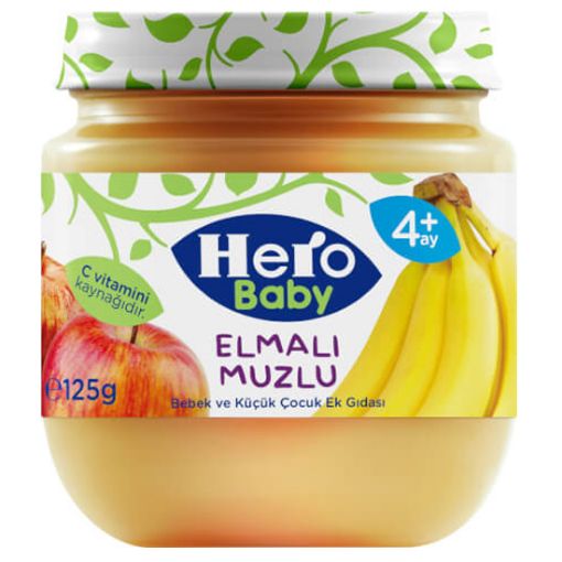 Hero Baby Elmalı & Muzlu Kavanoz Mama 4+ Ay 125 Gr. ürün görseli