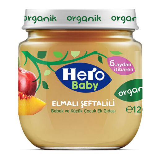 Hero Baby Organik Kavanoz Mama Elmalı 4+ Ay 120 Gr. ürün görseli
