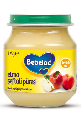 Bebelac Elma & Şeftali Püresi Kavanoz Mama 6 -36 Ay 125 Gr. ürün görseli