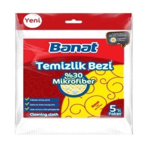 Banat %30 Mikrofiber Temizlik Bezi 5  Lı. ürün görseli