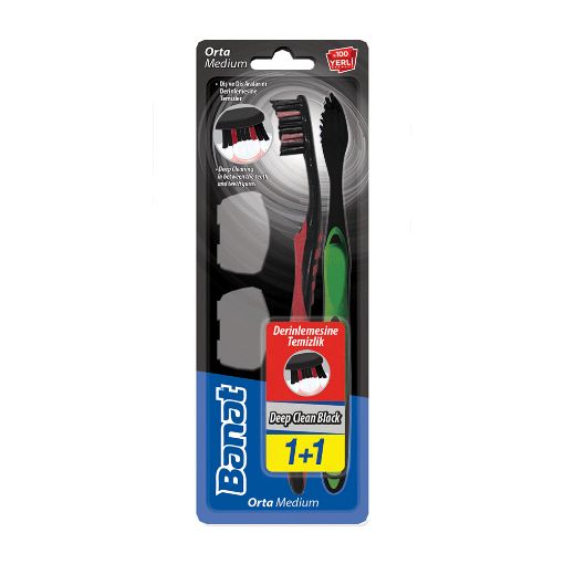 Banat Diş Fırçası Deep Clean Black 1+1. ürün görseli
