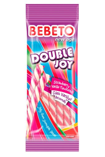 Bebeto Double Joy Çilek Vanilya Aromalı Yumuşak Şeker 75 Gr. ürün görseli