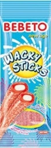 Bebeto Wacky Sticks Çilek & Vanilya Aromalı Yumuşak Şeker 75 Gr. ürün görseli