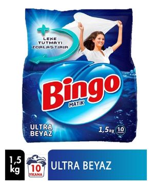 Resim Bingo Toz Çamaşır Deterjanı Ultra Beyaz 1.5 kg