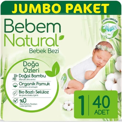 Bebem Natural Jumbo 1 Yenidoğan 40  Lı. ürün görseli