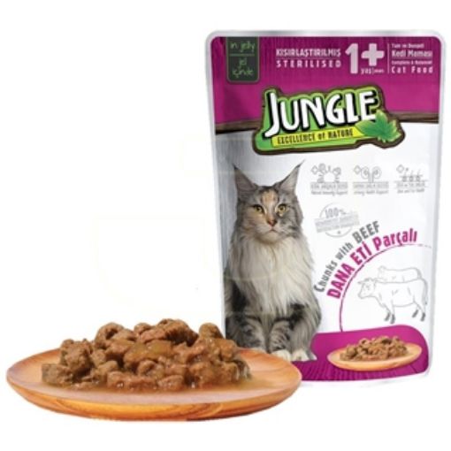 Jungle Dana Eti Parçalı Kısırlaştırılmış Yaş Kedi Maması 100 Gr. ürün görseli