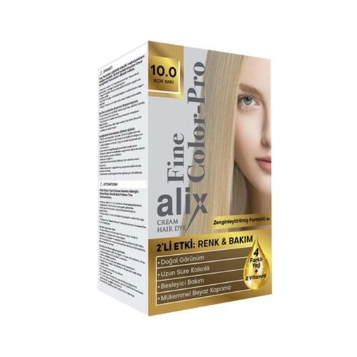 Alix Fine Color 10.0 Açık Sarı Kutu Saç Boyası. ürün görseli