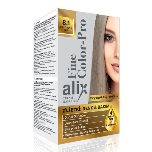 Alix Fine Color 8.1 Küllü Koyu Sarı Kutu Saç Boyası. ürün görseli