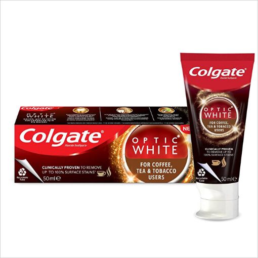 Colgate Optic White Kahve, Çay ve Tütün Kullanıcıları için Beyazlatıcı Diş Macunu 50 ml. ürün görseli