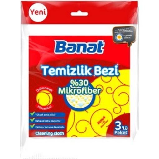 Banat %30 Mikrofiber Temizlik Bezi 3  Lu. ürün görseli