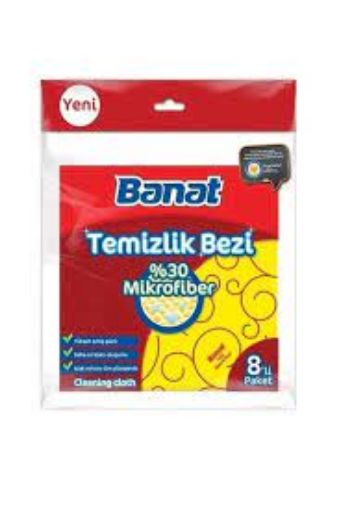 Banat %30 Mikrofiber Temizlik Bezi 8  Lı. ürün görseli