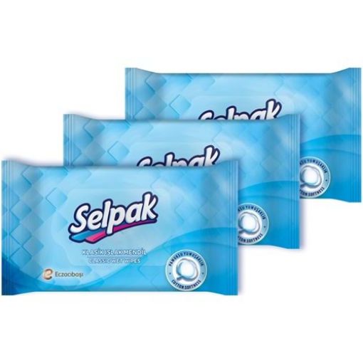 Selpak Klasik Islak Cep Mendil 3 x 10 Yaprak - 3 Katlı. ürün görseli