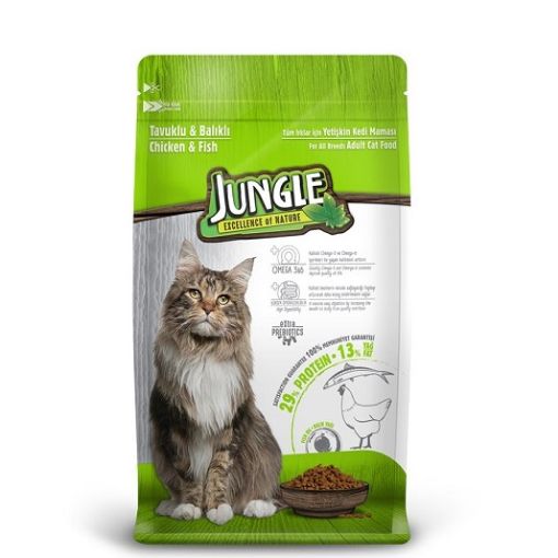 Jungle Yetişkin Kedi Maması Tavuk Etli Balıklı 1.5 kg. ürün görseli