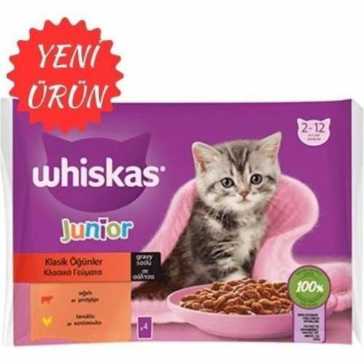 Whiskas Multipouch Yavru Et Çeşitleri Kedi Maması 4 x 85 g. ürün görseli