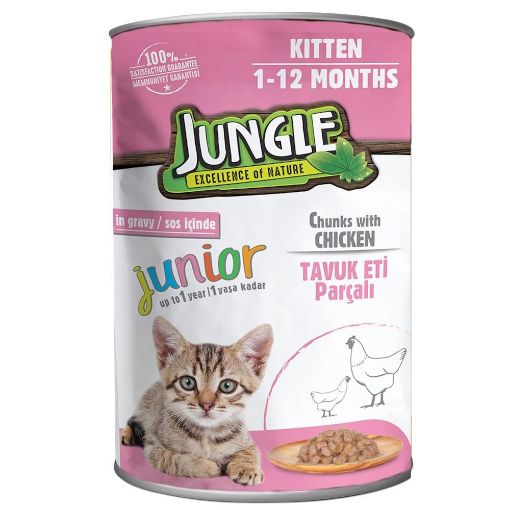 Jungle Tavuk Etli Konserve Yavru Kedi Maması 400 Gr. ürün görseli