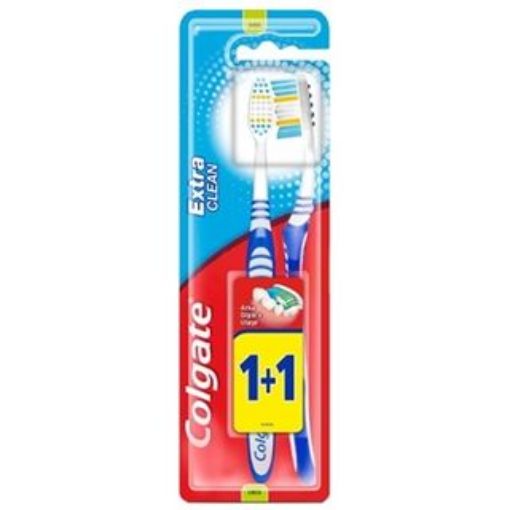 Colgate Extra Clean Dil Temizleyicili Arka Dişlere Uzanan Orta Diş Fırçası 1+1. ürün görseli