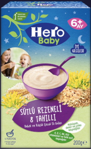 Hero Baby Sütlü Rezeneli 8 Tahıllı Mama 200 Gr. ürün görseli