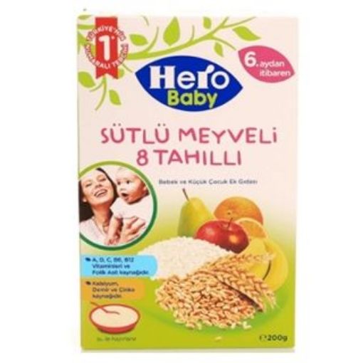 Hero Baby Sütlü 8 Tahıllı Meyveli 200 Gr. ürün görseli