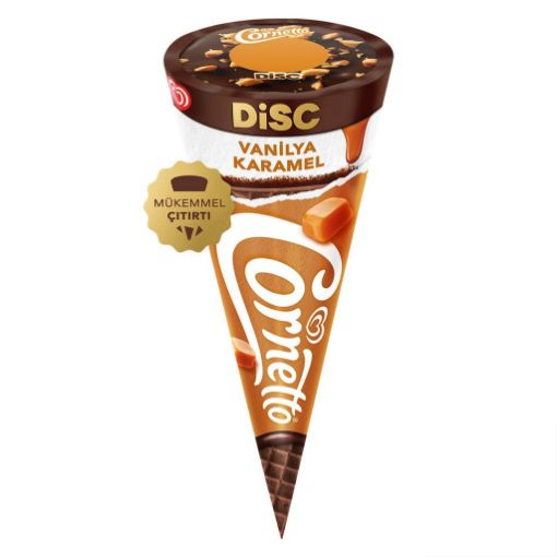 Algida Cornetto Disc Vanilya & Karamel 130 ml. ürün görseli