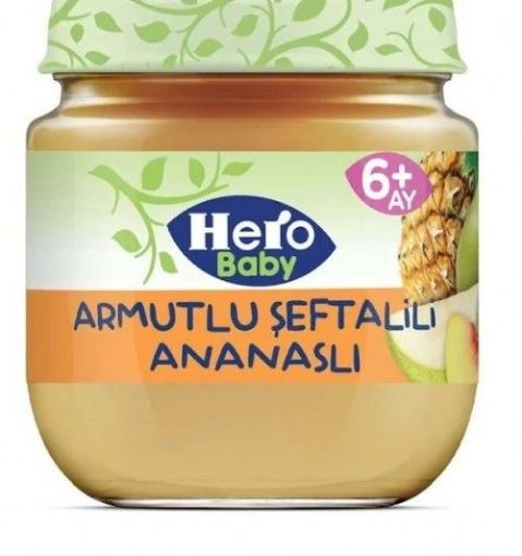 Hero Baby Armut & Şeftali & Ananas Püresi Kaşık Maması 6 Ay 125 Gr. ürün görseli