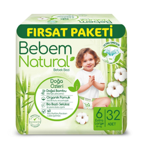 Bebem Natural Fırsat Paket 6 Ext.Large 32 Lı. ürün görseli