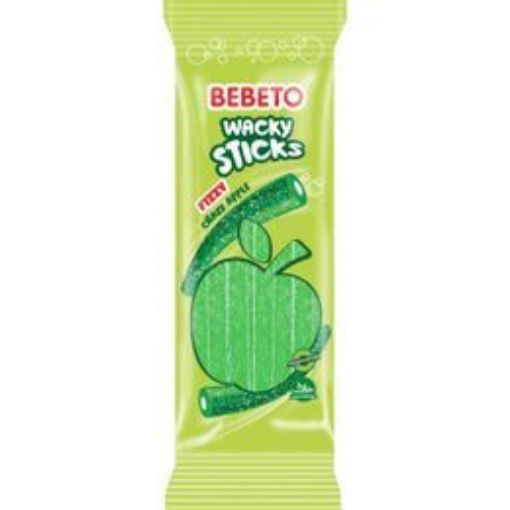 Bebeto Wacky Sticks Elma Aromalı Yumuşak Şeker 175 Gr. ürün görseli