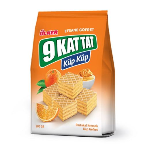 Ülker 9 Kat Tat Küp Gofret Portakallı 200 Gr. ürün görseli