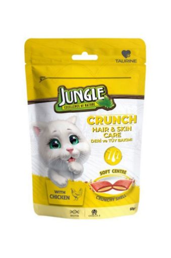 Jungle Crunch Deri & Tüy Bakımı Tavuk Etli Kedi Ödül Maması 60 Gr. ürün görseli