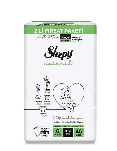 Sleepy Natural No: 6 XLarge Cırtlı Bebek Bezi 46 Adet. ürün görseli