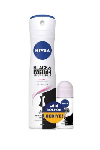 Nivea Black & White İnvisible 150 ml + Mini Roll-On 25 ml. ürün görseli