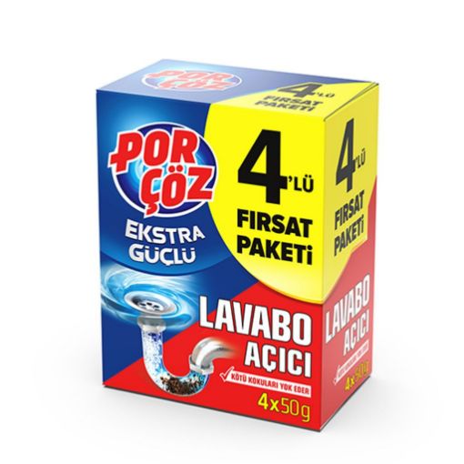 Porçöz Ekstra Güçlü Lavabo Açıcı 4x70 Gr. ürün görseli