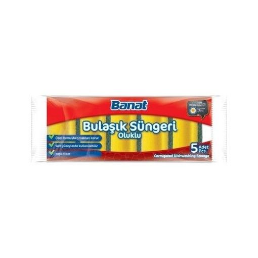 Banat Bulaşık Süngerı 5 Lı Oluklu. ürün görseli