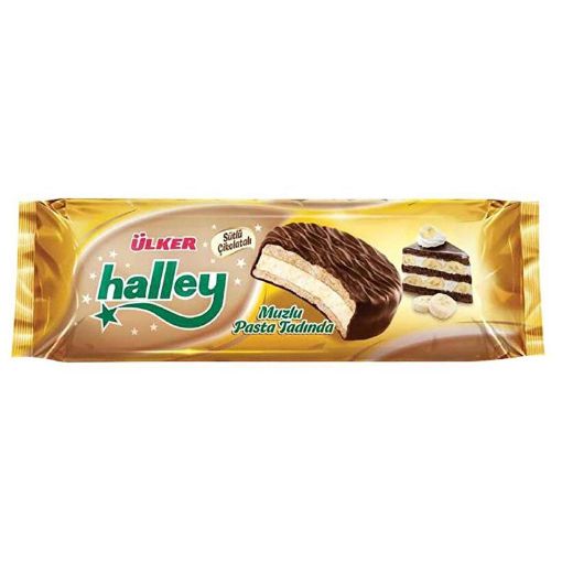 Ülker Halley Muzlu Pasta Tadında Sandviç Bisküvi 210 Gr. ürün görseli