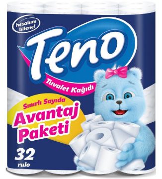 Resim Teno Tuvalet Kağıdı Çift Katlı 32 Lı 