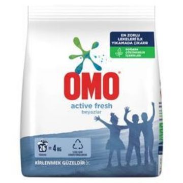 Resim Omo Toz Çamaşır Deterjanı Active Fresh Beyazlar 4 kg