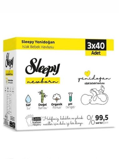 Sleepy 3 X 40Lı Yenı Dogan Havlu Kutulu. ürün görseli