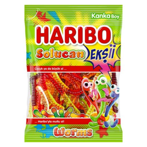 Haribo Ekşili Solucan 70 Gr. ürün görseli