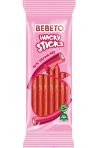 Bebeto Wacky Sticks Çilek Aromalı Yumuşak Şeker 175 Gr. ürün görseli