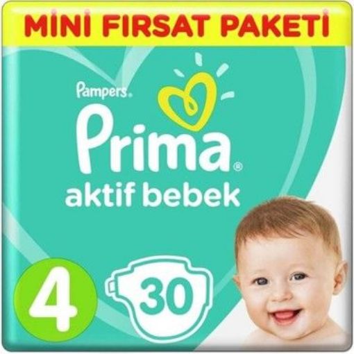 Prima Bebek Bezi Aktif Bebek 4 Numara 30 Adet Mini Fırsat Paketi. ürün görseli