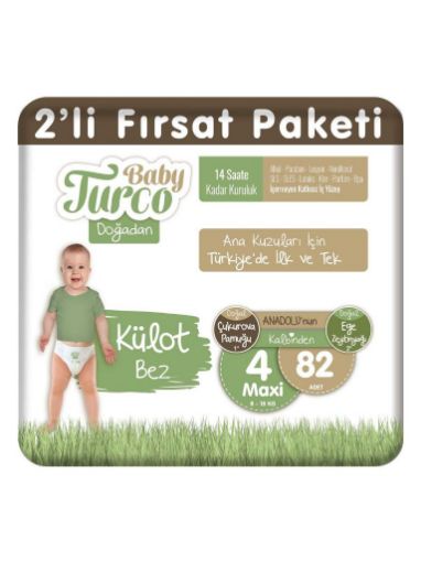 Baby Turco 2 Lı Fırsat Paket Kulot Bez 4 Maxı 82*3. ürün görseli