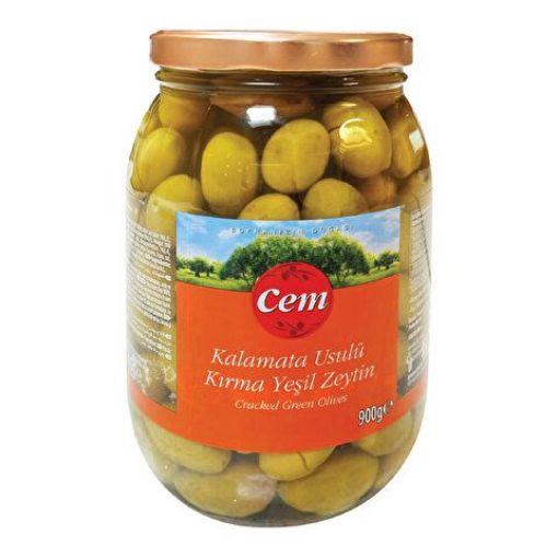 Cem Kalamata Kırma Yeşil Zeytin 900 Gr 110-140. ürün görseli