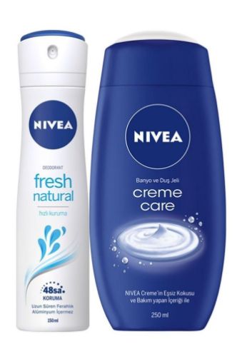 Nivea Fresh Natural Deodorant 150 ml + Nivea Creme Care Duş Jeli 250 ml. ürün görseli