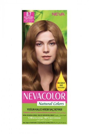 Neva Color Natural 8.7 Açık Karamel Kutu Saç Boyası. ürün görseli