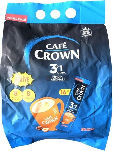 Cafe Crown 3'ü 1 Arada Fındık 16'lı Paket - 8 Karton Bardak ve Karıştırıcı Hediyeli. ürün görseli