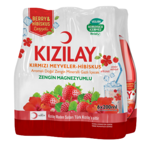 Kızılay Maden Suyu Aromalı Kırmızı Meyveler 200 ML 6' Lı. ürün görseli