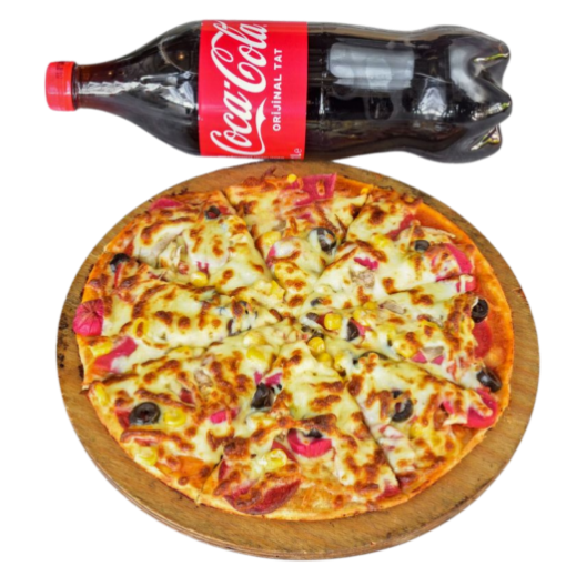 İkili Pizza Menü (2 Adet Orta Boy Pizza, 1 Litre Kola). ürün görseli