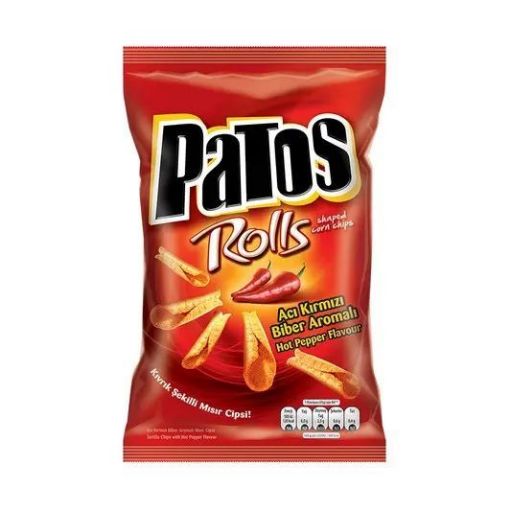 Patos Rolls Kırmızı Acı Biberli Parti Boy Cips 195 Gr. ürün görseli